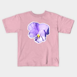 Purple flower in white background design Kids T-Shirt